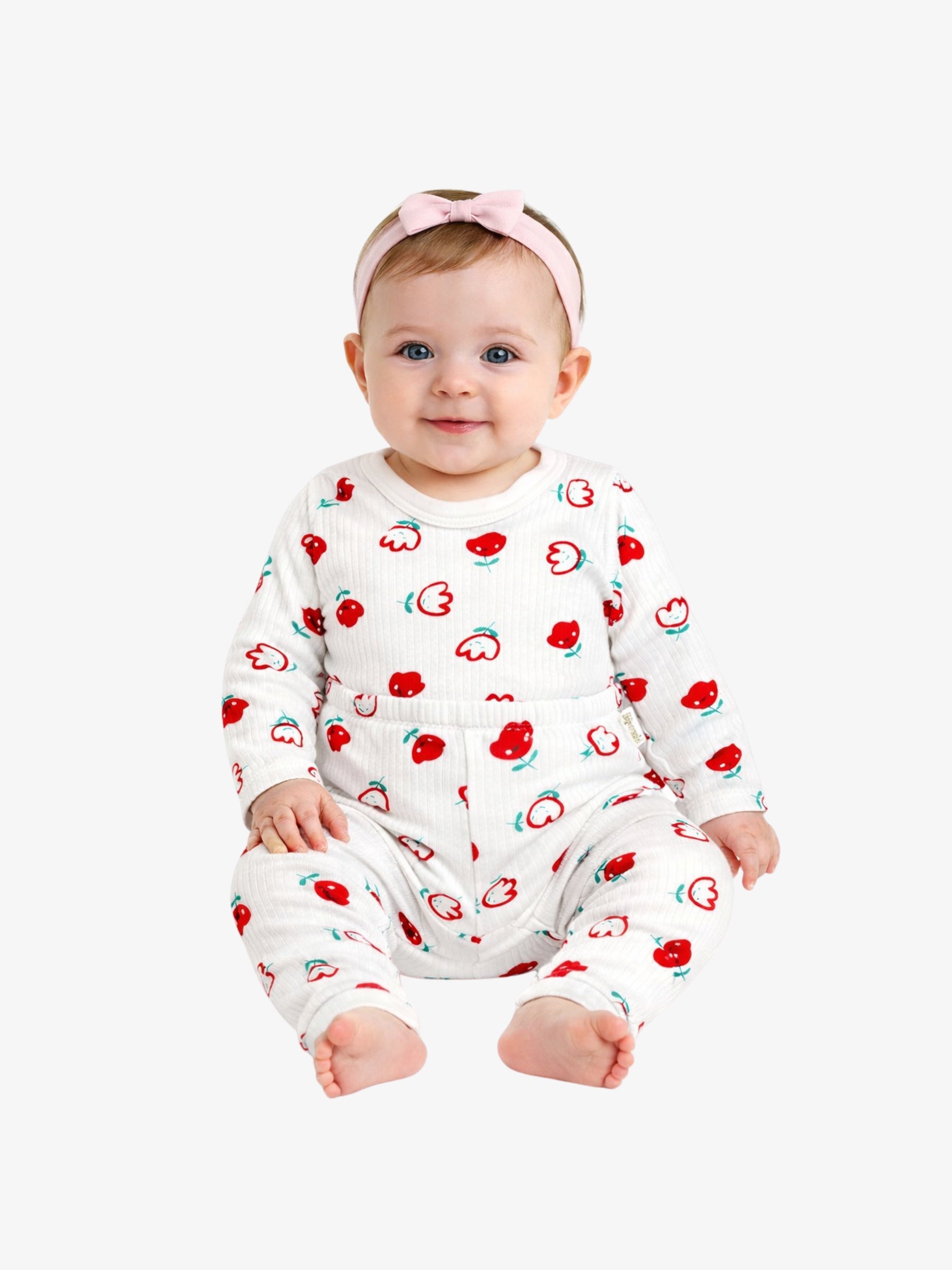 Set “Sara”, Imprimeu Floral Rosu