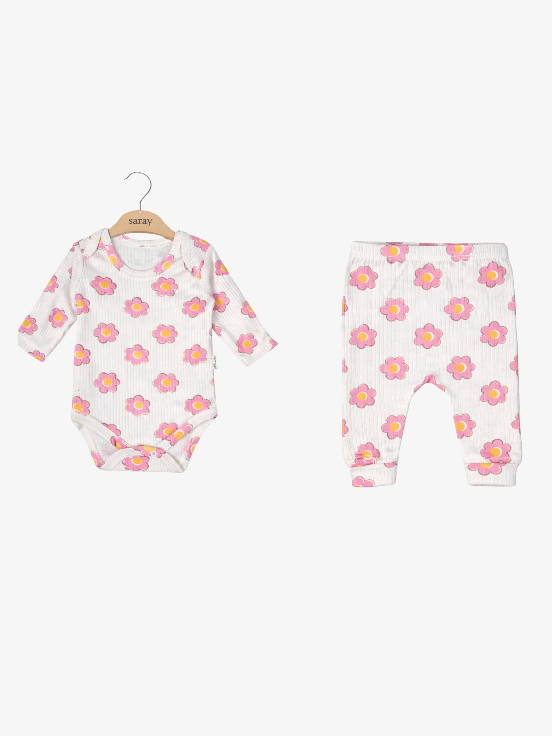 Set “Lizzy”, Imprimeu Floral, Roz