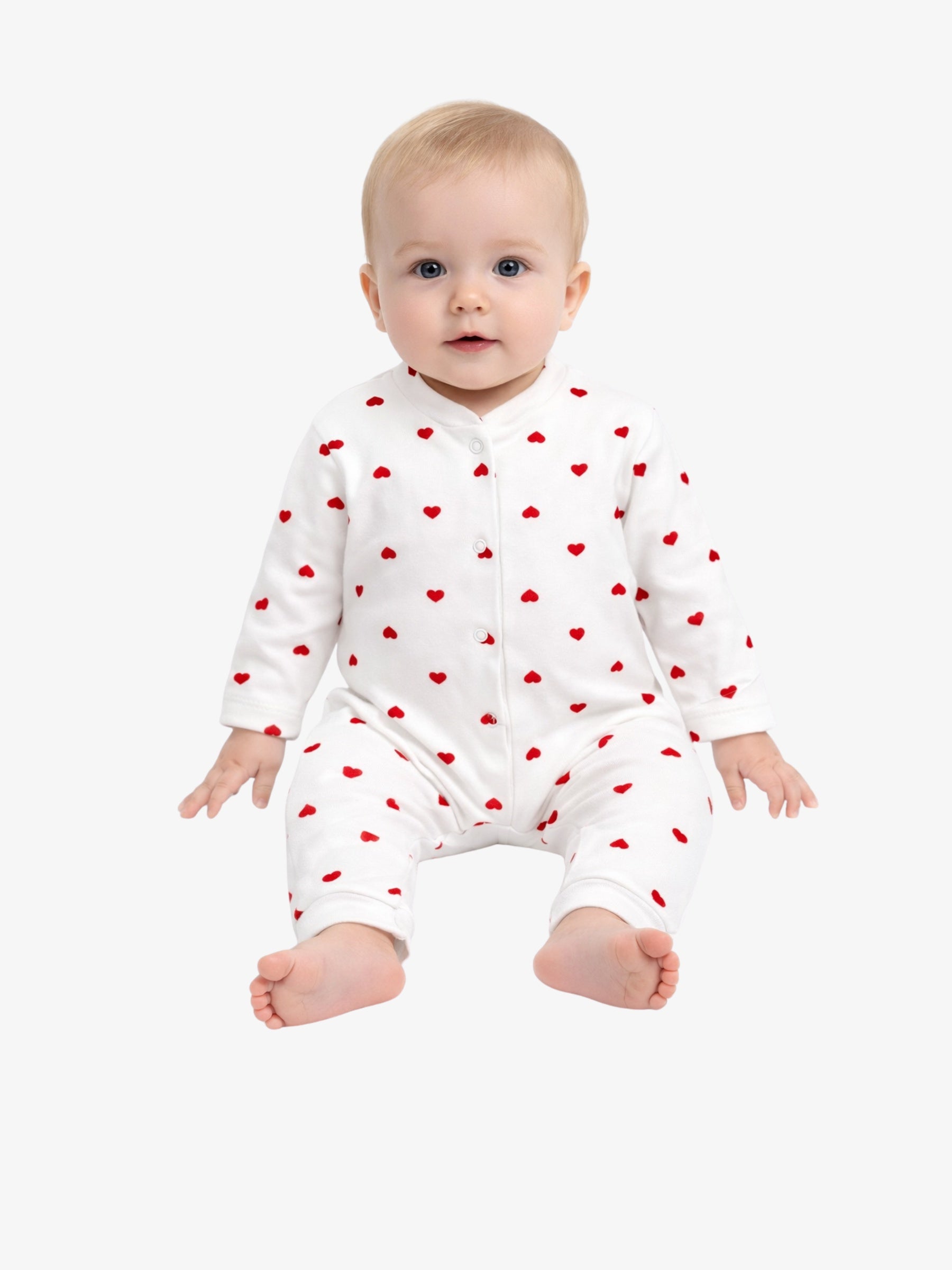 Salopeta “Dots”, Imprimeu Inimioare, Rosu